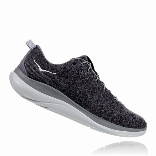 Hoka One One HUPANA FLOW WOOL Lifestyle Shoes For Women India Black/Grey IN-6871